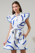 Dorma Strokes Maia Ruffle Collared Dress