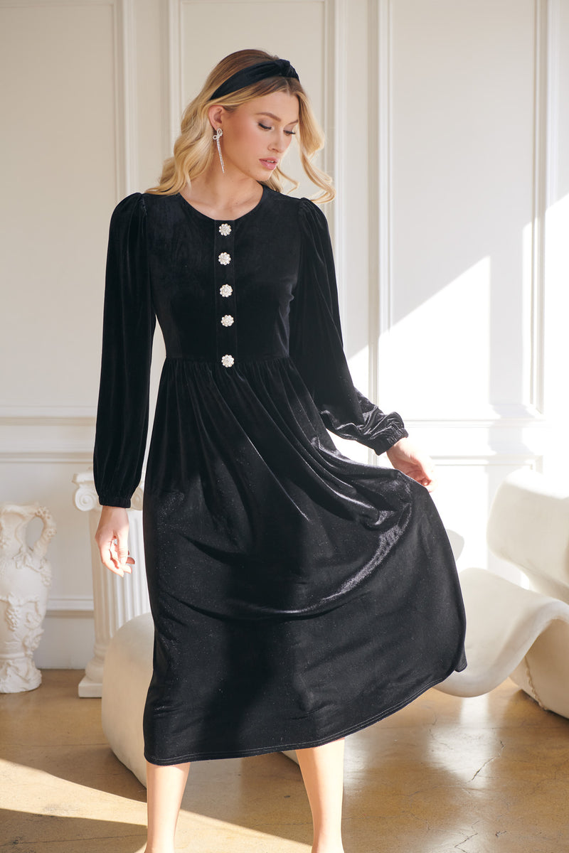 Saratoga Velvet Midi Dress – Sugarlips