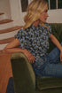 Endless Floral Mock Neck Ruffle Blouse