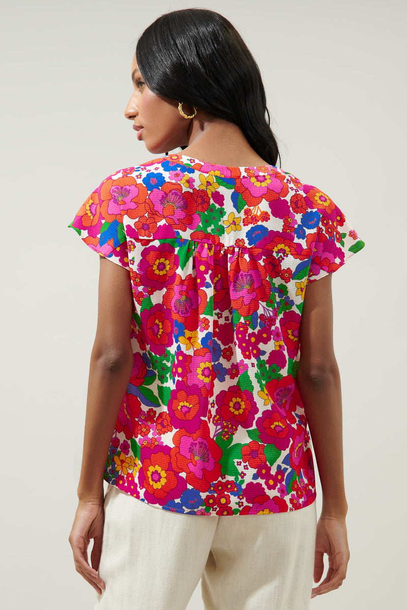 Summersalt Tropical Split Neck Dolman Blouse – Sugarlips