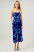 Big Wave Free Flow Strapless Pleated Cropped Jumpsuit
