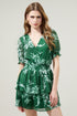 Monterey Floral Amina Surplice Ruffle Mini Dress