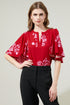 Kandy Jacobean Easton Split Neck Blouse