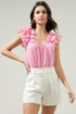 Corinne Polka Dot Ruffle Tank Top