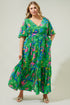 Ivy Floral Pismo Button Down Flutter Maxi Dress Curve