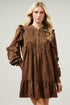 Ruffle Detail Sleeve A Line Henley Dress