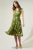 Shiloh Floral Pisces Smocked Midi Dress