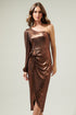 Nyla One Shoulder Wrap Midi Dress