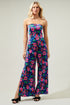 Vivi Berry Floral Angelini Split Leg Jumpsuit