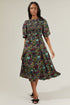 Yorbie Floral Frazier Smocked Tiered Midi Dress