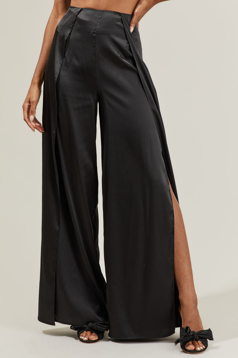 パンツ eaphi CRUSH SATIN WRAP FRILL PANTS OfflineInc651b48a9a1d458714686