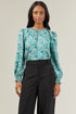 Cyrus Floral Jacquard Satin Blouse