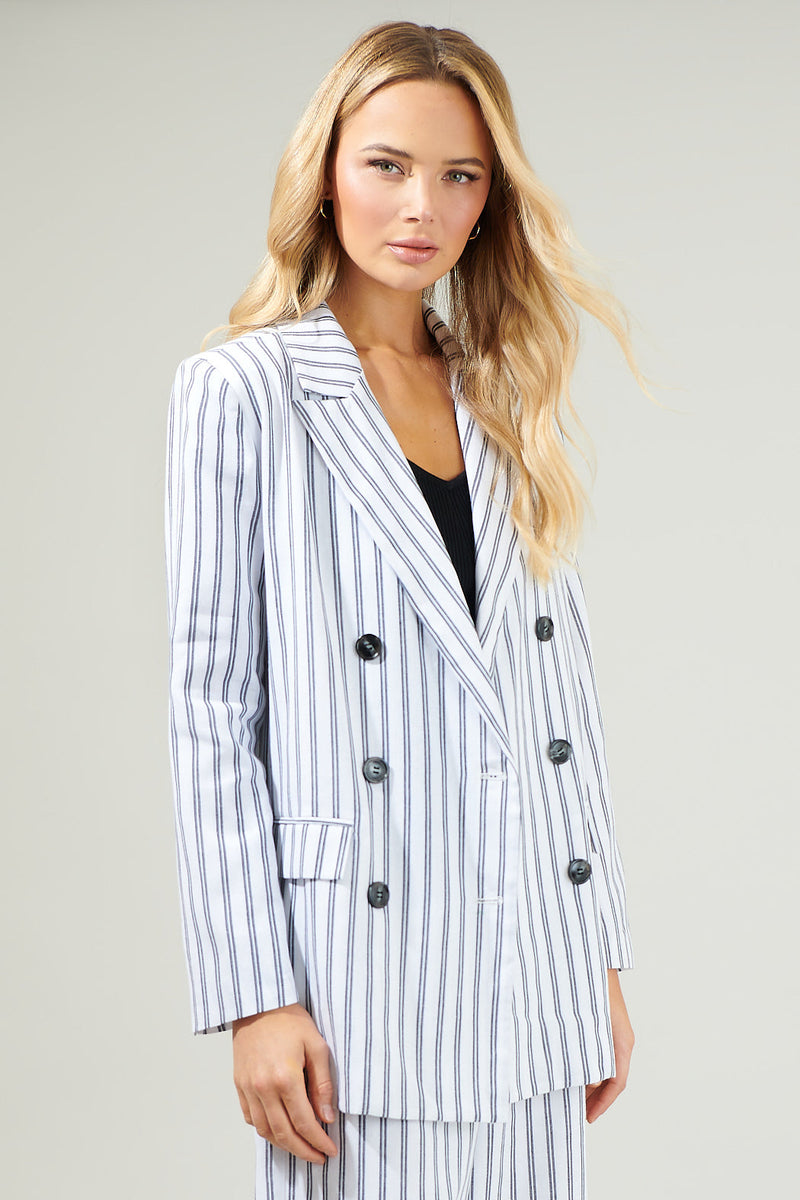 Arestoli red stripes oversized blazer