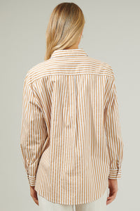 Dream State Striped Oversized Button Down Shirt