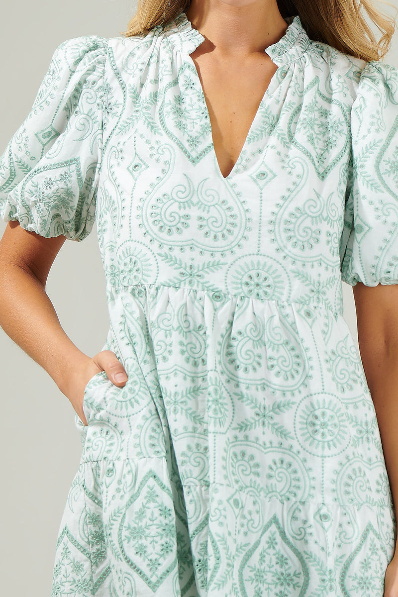 Eva Eyelet Babydoll Dress