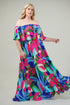 Ginger Tropics Enamored Off the Shoulder Ruffle Dress Curve