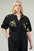 Jenna Floral Split Neck Blouse Curve