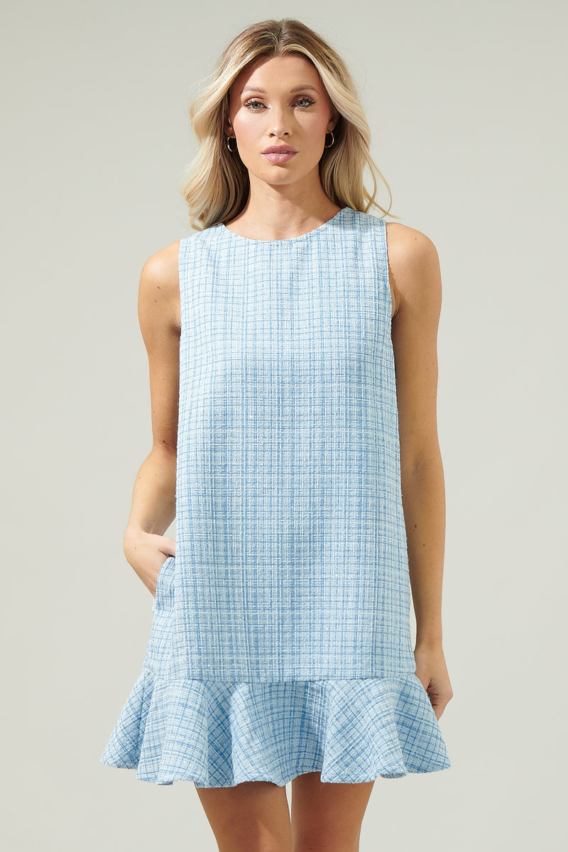 Fairy Floss Ruffled Tweed Shift Dress – Sugarlips