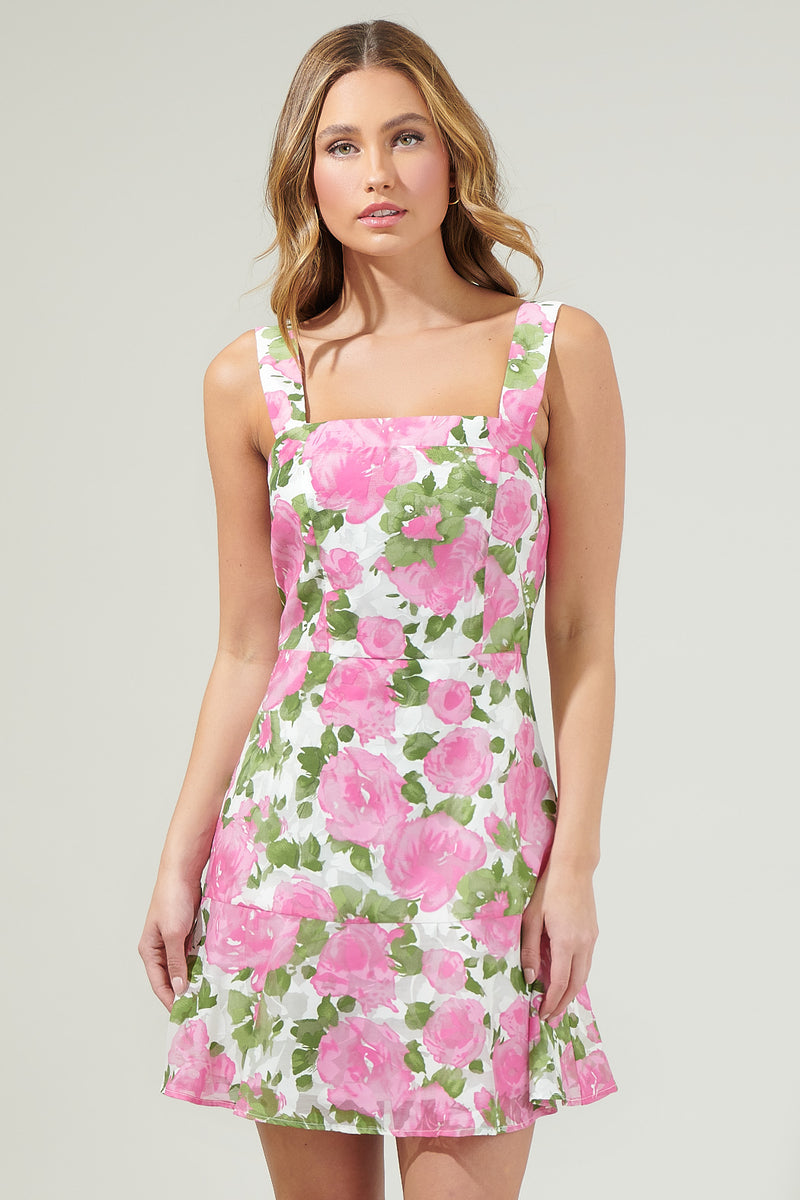 Hollin Floral Flare Mini Dress – Sugarlips