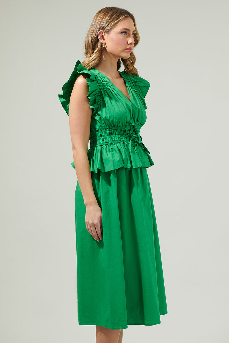 Sam Smocked Midi Dress Sugarlips