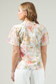 Day Lily Floral Ruffle Blouse