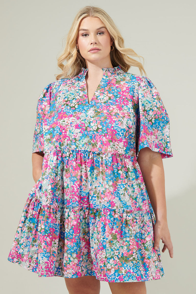 soorploom shift dress sugar ピンク4y Avery Blossom Dixie Split Neck Shift Dress Curve – Sugarlips