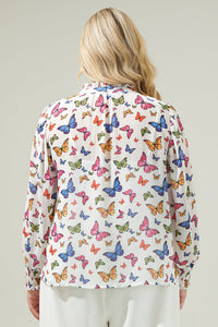 Bess Butterfly Long Sleeve Blouse Curve