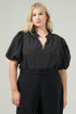 Gretna Organza Check Ruffle Blouse Curve