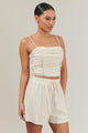 Sandy Shore Bliss Ruched Cropped Top