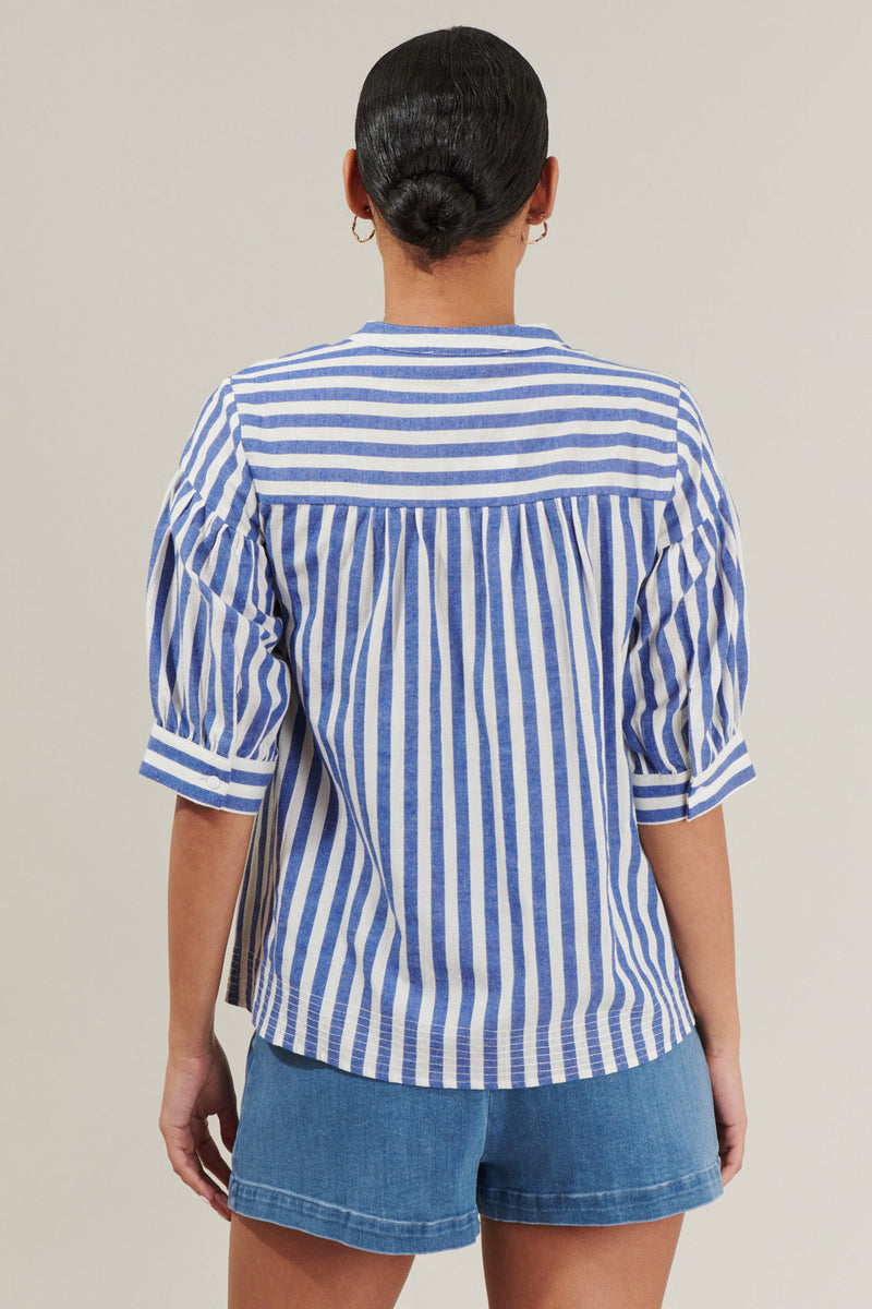 トップス Classic Tops Sugar by yuu Catana Striped Split Neck Top – Sugarlips