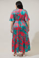 Palm Tropics Pismo Button Down Flutter Maxi Dress Curve