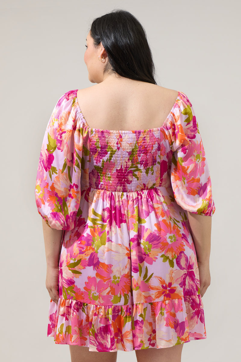 Abigal Floral Evy Sweetheart Mini Dress Curve – Sugarlips
