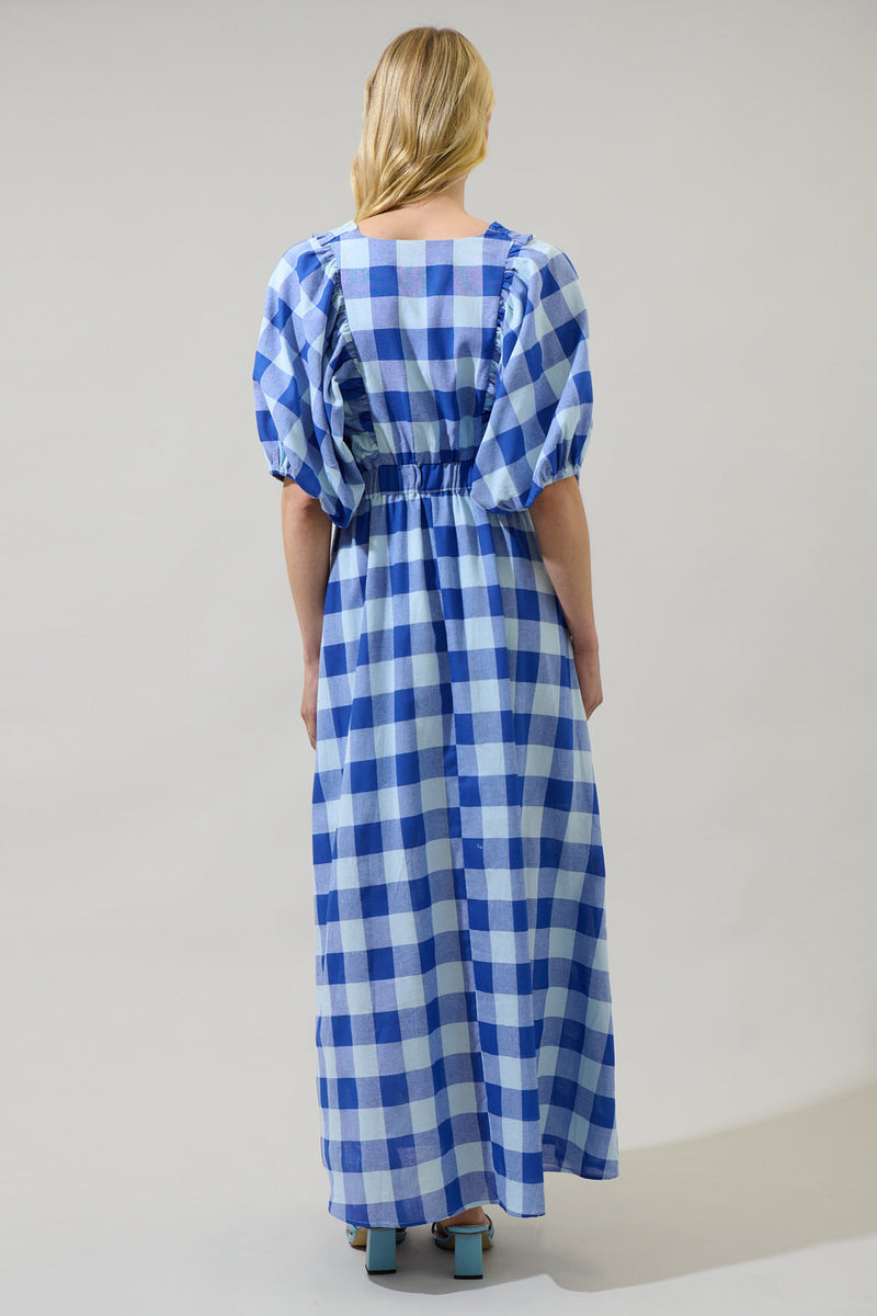 Hant Plaid V-Neck Midi Dress – Sugarlips