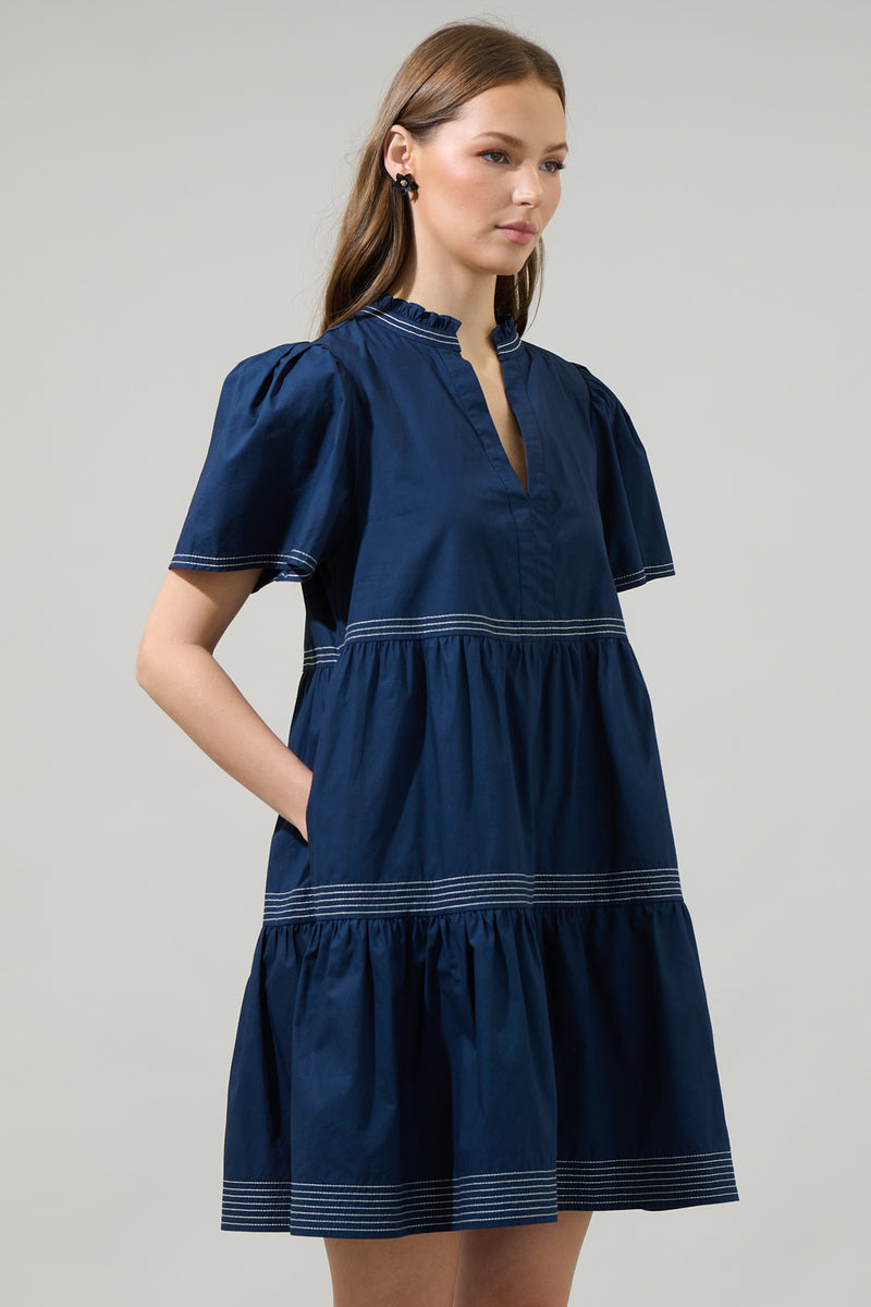 Betty Poplin Tiered Mini Dress – Sugarlips