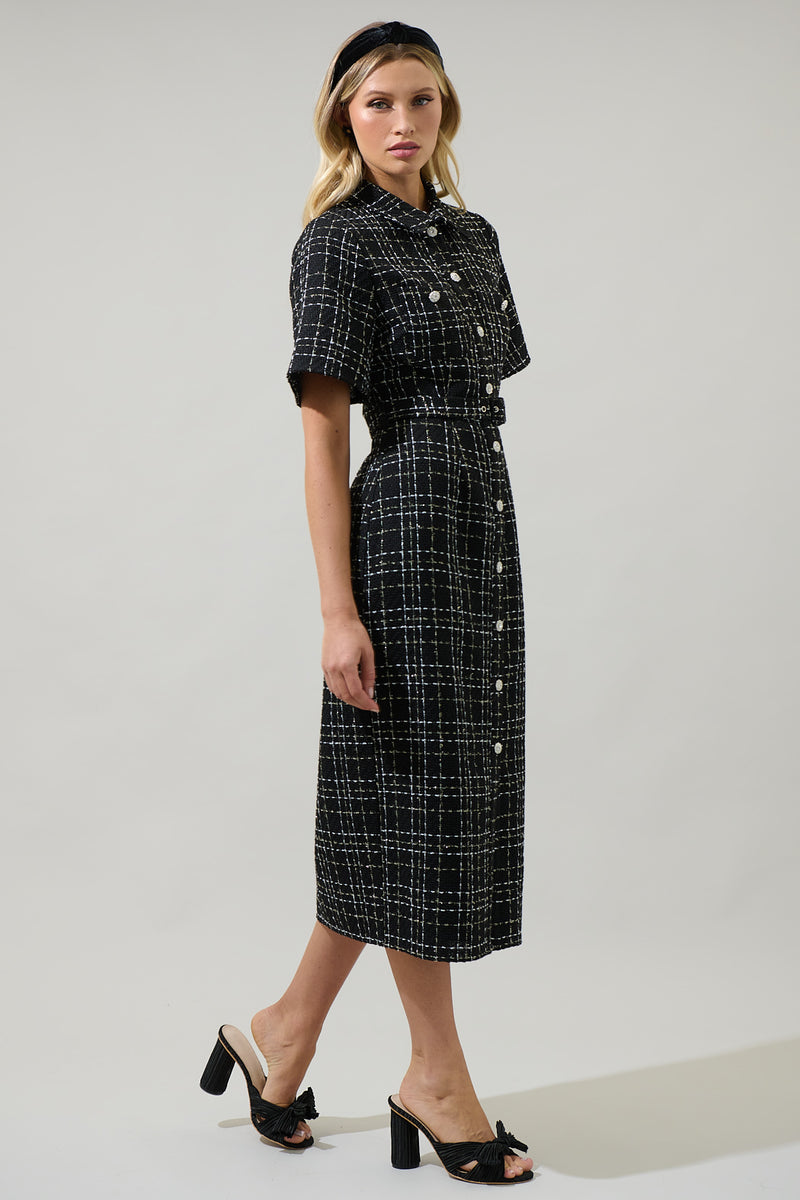 ワンピース herlipto Classic Tweed Midi Dress M her lip to Classic Tweed Midi Dress｜Yahoo!フリマ（旧PayPayフリマ）