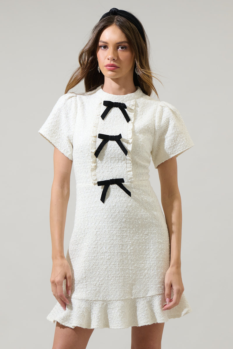 Jerriel Bow Jess Mock Neck Mini Dress – Sugarlips