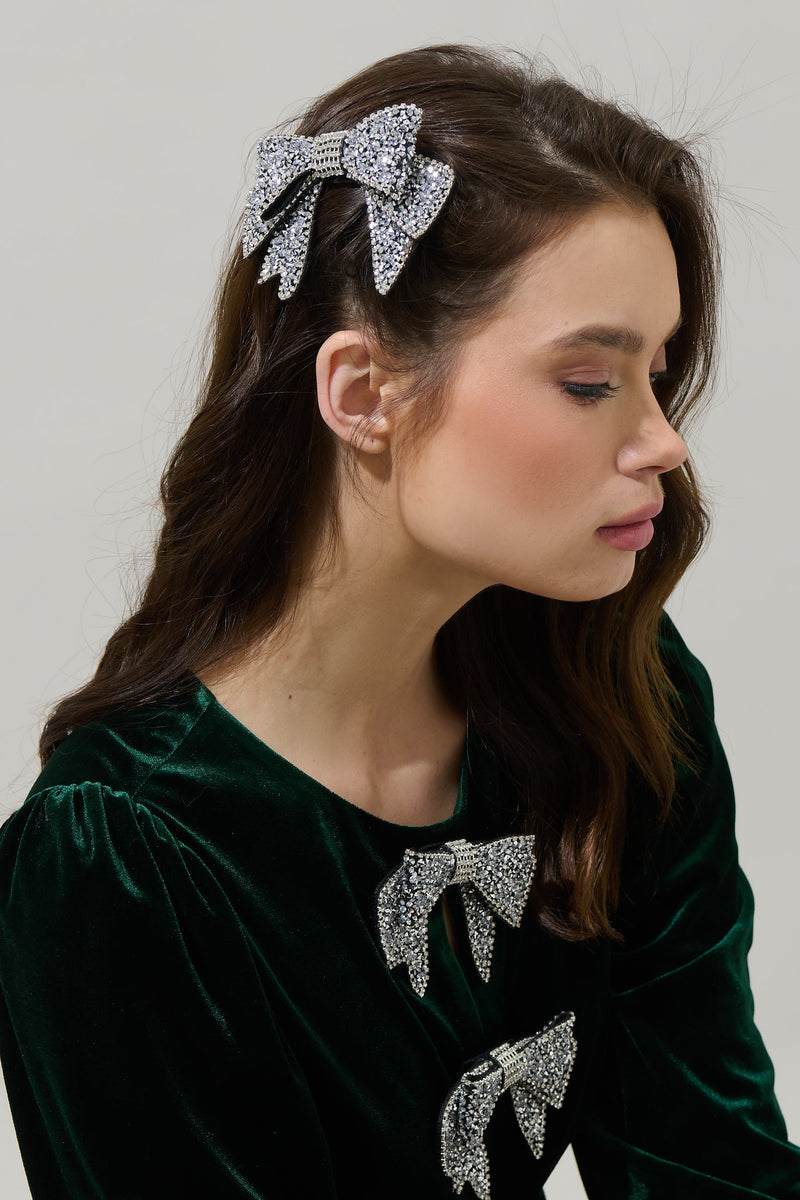 Bellamy Rhinestone Bow Hair Clip – Sugarlips
