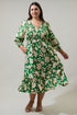 Lucena Floral Lemy Poplin Midi Dress Curve