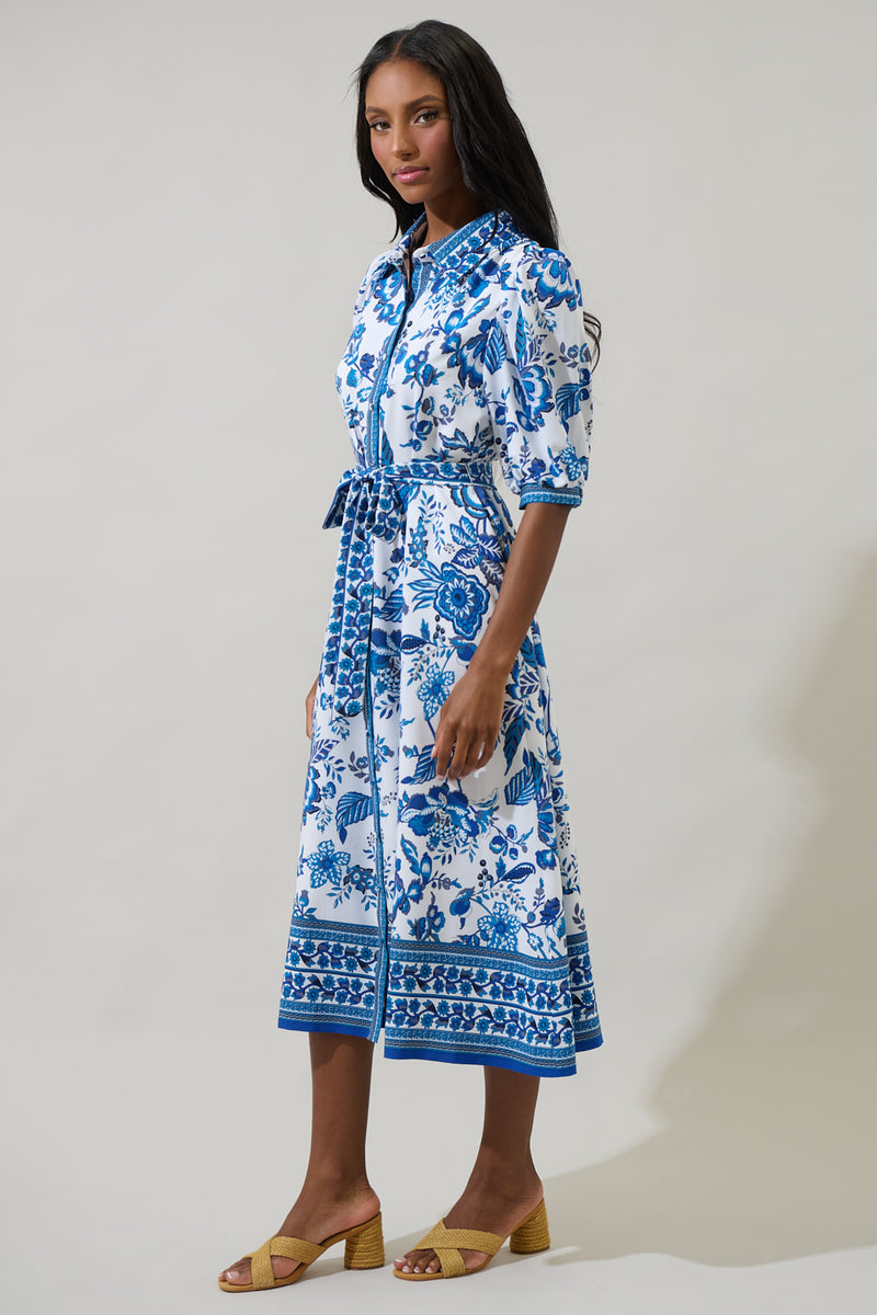 Salema Floral Vienna Midi Shirt Dress – Sugarlips