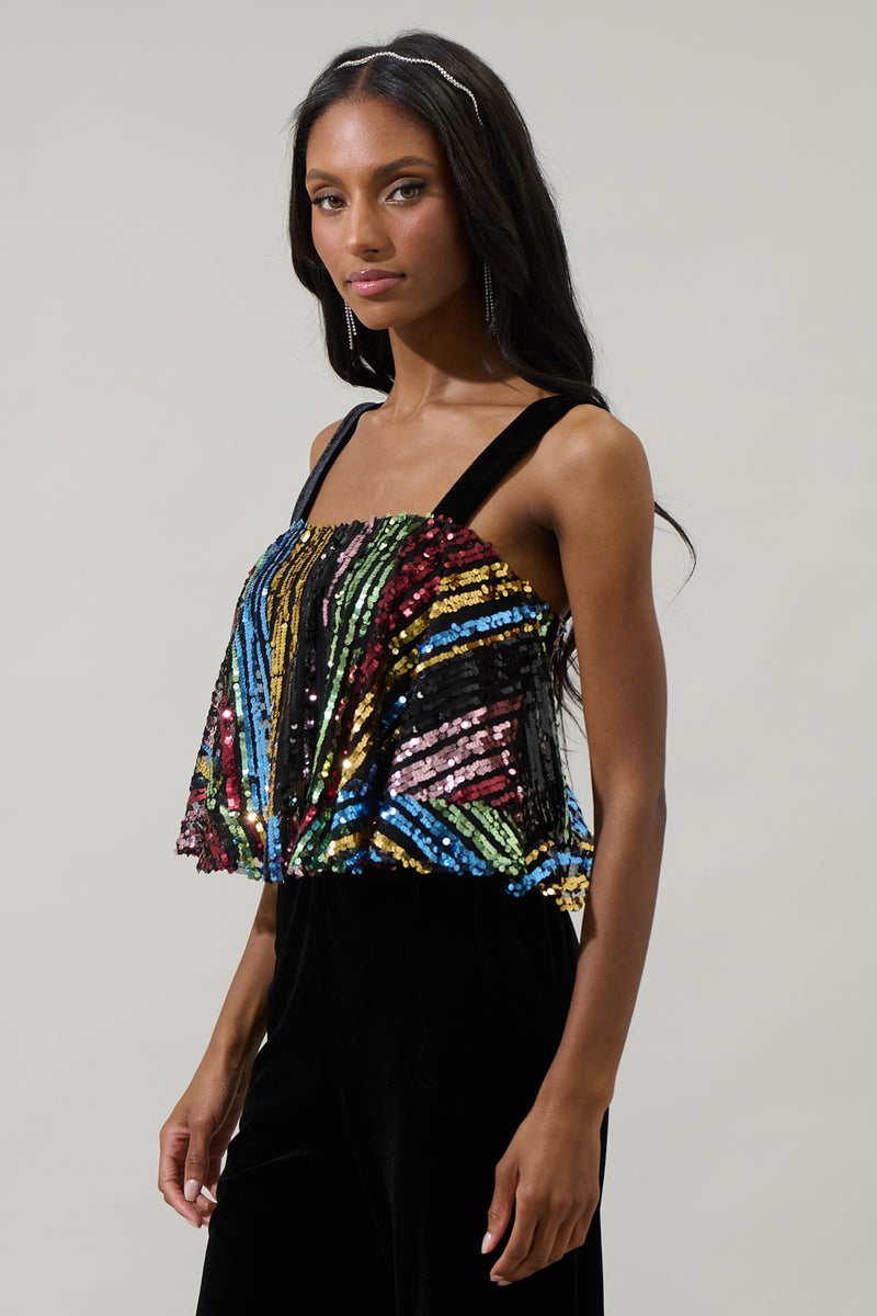Jaen Striped Sequin Tank Top – Sugarlips