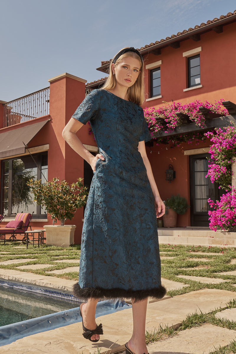 silk slip dress with lace Black Lace Cut-out Long Silk Slip Dress main image 1