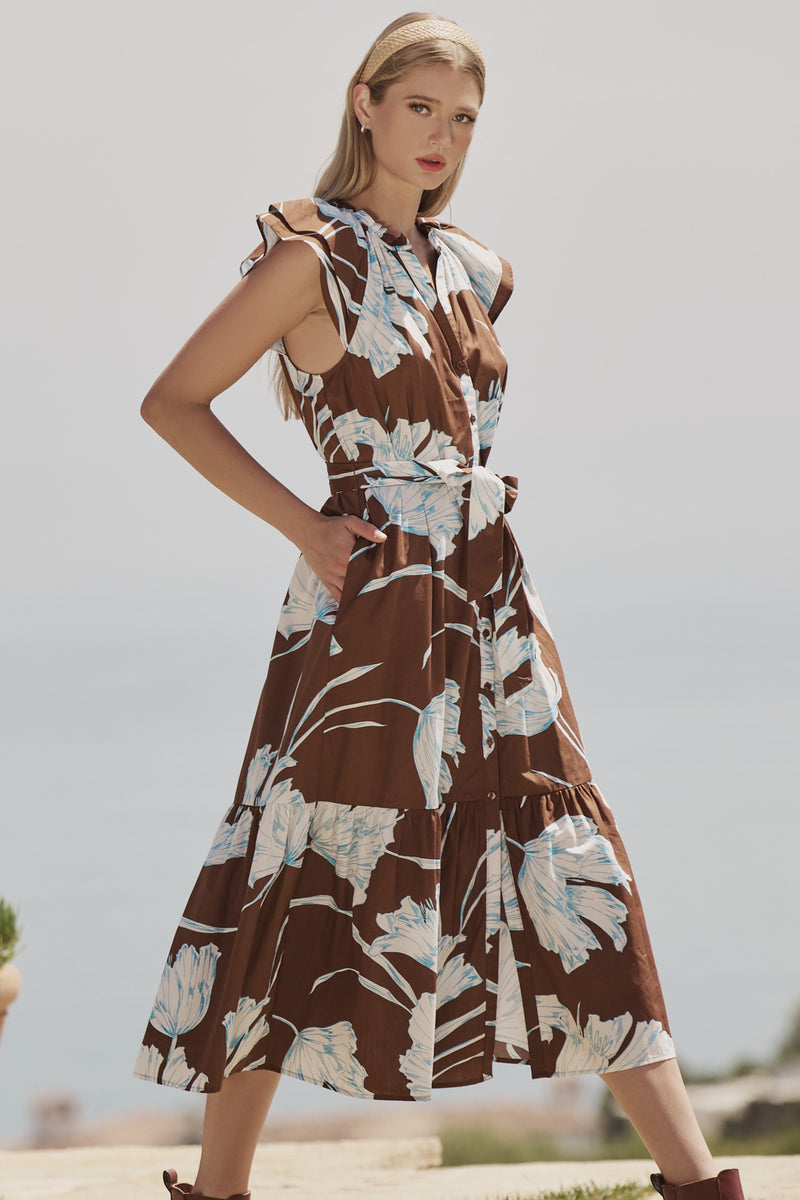 【新品タグ付き】Lip Floral-printed Midi Dress OfflineInc66c8f06e5da33066c8f0