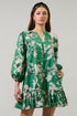 Nora Floral Whine Shift Mini Dress