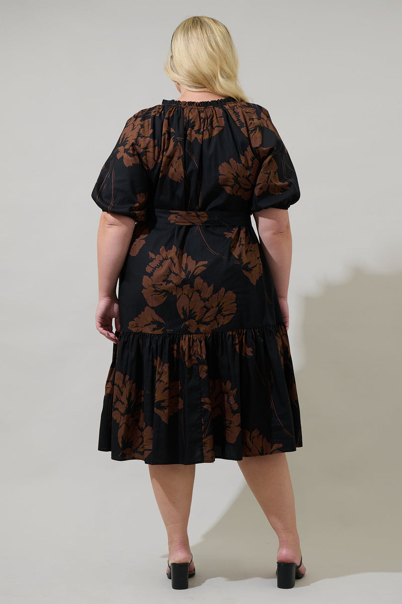 Wedding Guest Dresses Lace Karen Millen Wiggle Dress Floral Smocked Bodice  Button Up Midi Dress  Hydrangeas