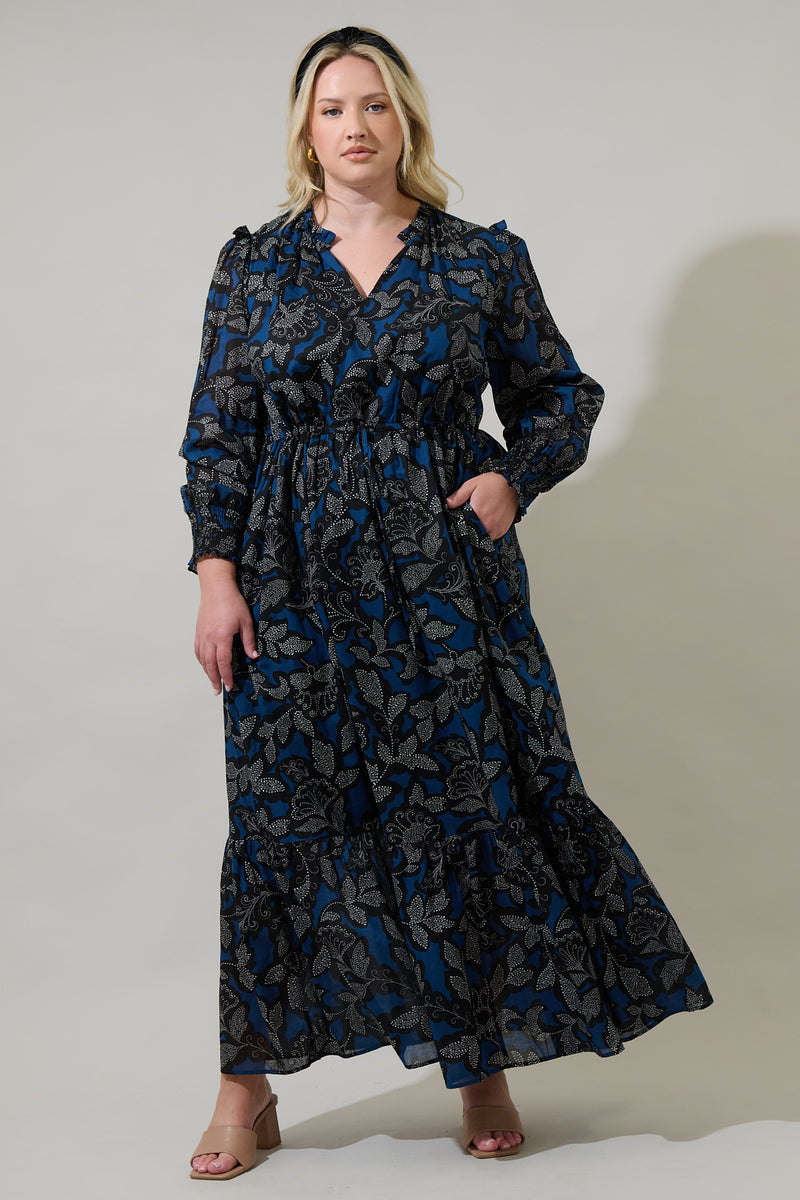 kezia floral maxi dress Aurina Floral Kezia Ruffle Midi Dress Curve – Sugarlips