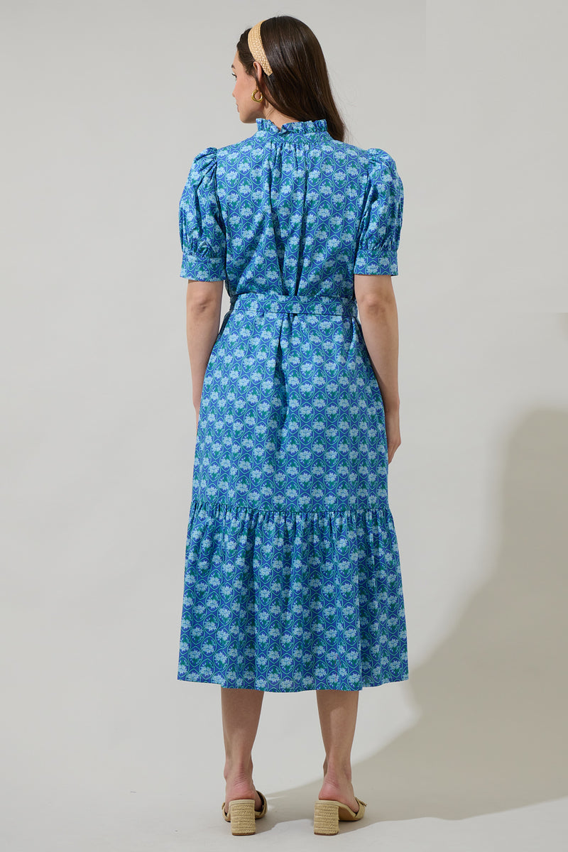 DRIFTWOOD PETAL CHAMBRAY MIDI DRESS