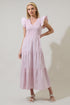 Lula Striped Sunfire Tiered Midi Dress