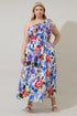Amania Floral Suraya One Shoulder Midi Dress Curve