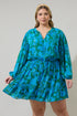 Amren Floral Paxton Balloon Sleeve Mini Dress Curve