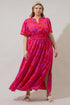 Imara Floral Valencia Split Neck Maxi Dress Curve